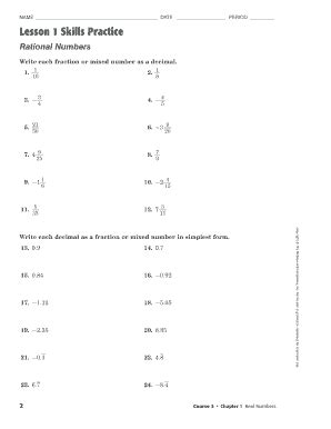 Course 3 Chapter 1 Real Numbers Answer Key